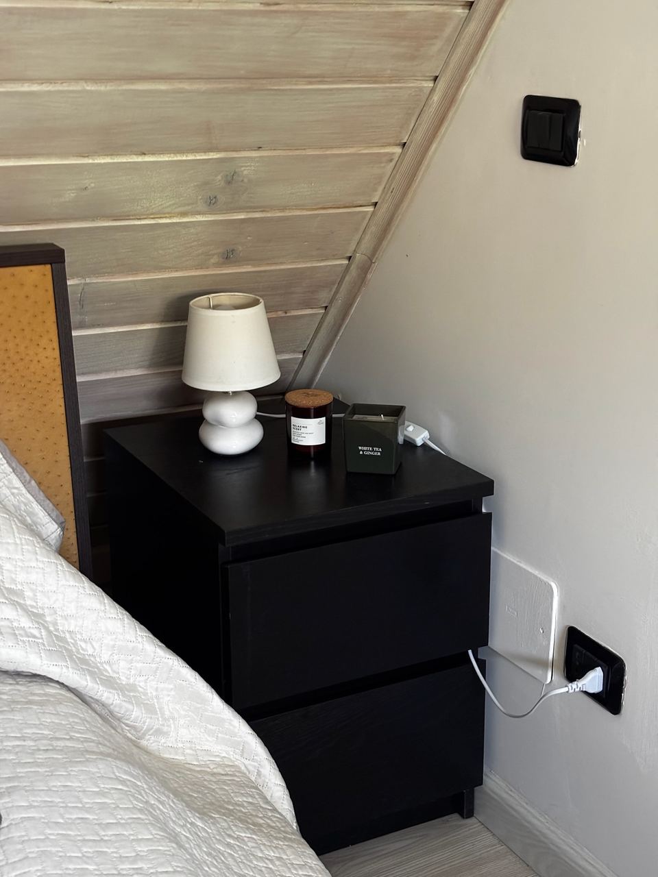 Bedside table in the double room