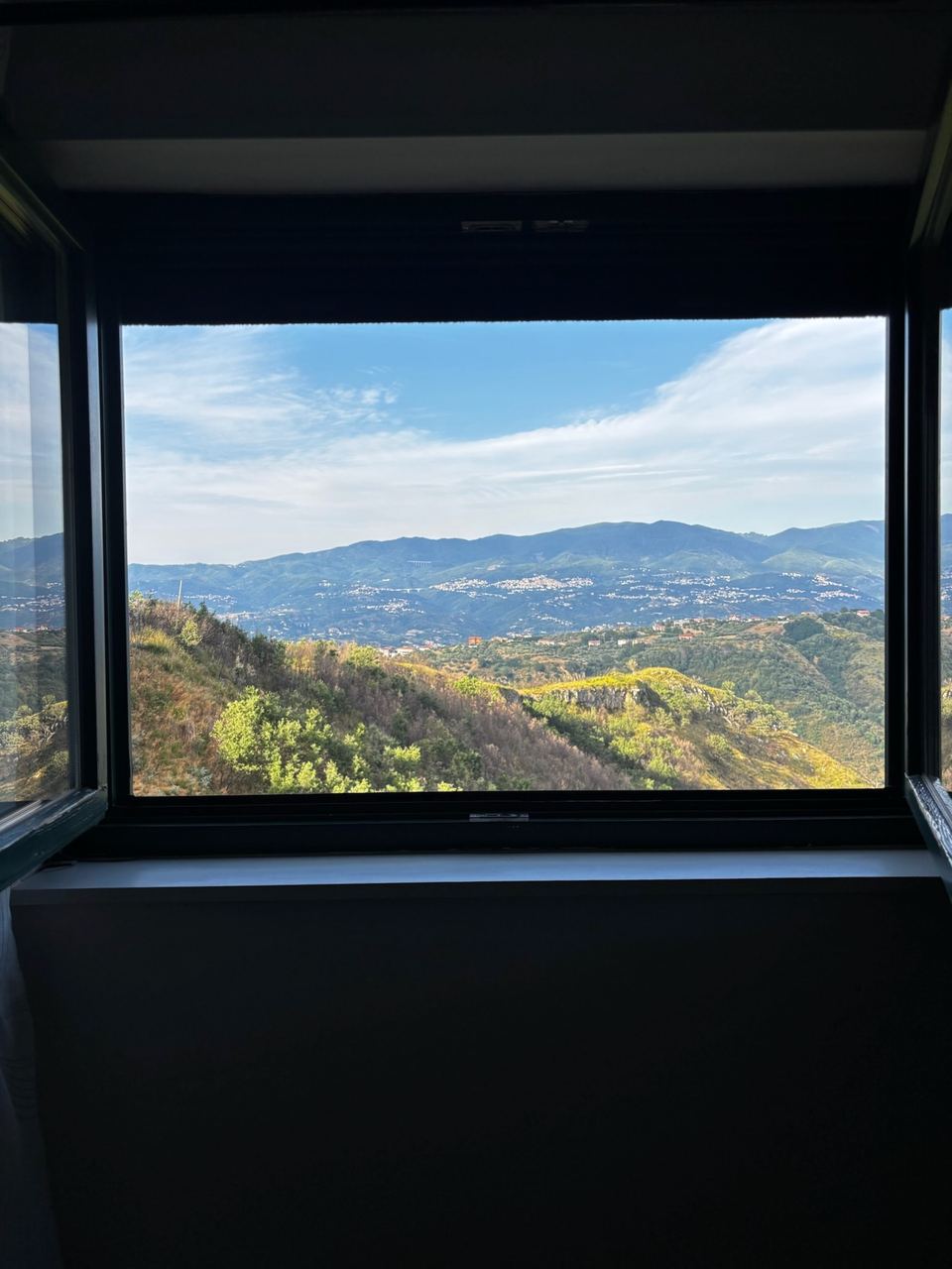 Valley view from a bedroom window